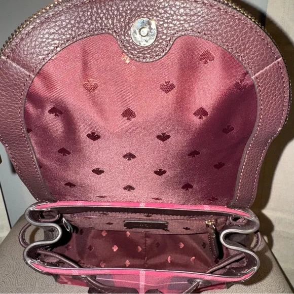 Kate Spade Plaid Leila Medium Flap Backpack - Picture 3 of 5